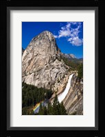 Nevada Fall, Half Dome And Liberty Cap Framed Print