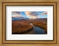 Panoramic View Of A River And The Sierra Nevada Mountains Fine Art Print