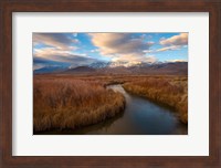 Panoramic View Of A River And The Sierra Nevada Mountains Fine Art Print
