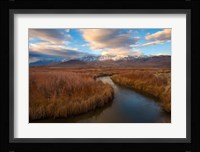 Panoramic View Of A River And The Sierra Nevada Mountains Fine Art Print
