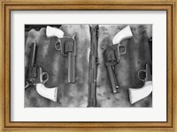 Guns On Display For A Cowboy Mounted Shooting Competition Fine Art Print