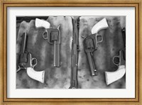 Guns On Display For A Cowboy Mounted Shooting Competition Fine Art Print