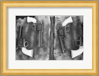 Guns On Display For A Cowboy Mounted Shooting Competition Fine Art Print