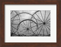 Old Metal Wagon Wheels (BW) Fine Art Print