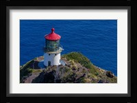 Waimanalo Us Coast Guard Makapuu Point Light, Oahu, Hawaii Framed Print
