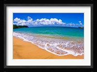 Blue Waters On Hanalei Bay, Island Of Kauai, Hawaii Framed Print