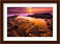 Sunset And Tide Pool Above The Pacific, Kailua-Kona, Hawaii Fine Art Print