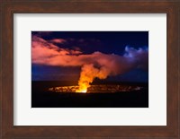 Lava Steam Vent Glowing At Night In The Halemaumau Crater, Hawaii Fine Art Print