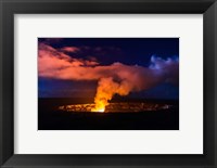 Lava Steam Vent Glowing At Night In The Halemaumau Crater, Hawaii Fine Art Print