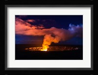 Lava Steam Vent Glowing At Night In The Halemaumau Crater, Hawaii Fine Art Print
