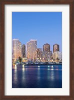 Hawaii, Honolulu, Twilight Waikiki Skyline Fine Art Print