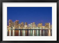 Waikiki Skyline At Night, Honolulu, Hawaii Framed Print
