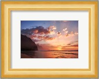 Sunset Along The Coast Of Kauai, Hawaii Fine Art Print