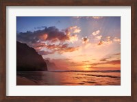 Sunset Along The Coast Of Kauai, Hawaii Fine Art Print