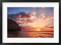 Sunset Along The Coast Of Kauai, Hawaii Fine Art Print