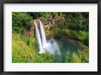 Rainbow In Wailua Falls, Kauai, Hawaii Fine Art Print