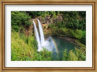 Rainbow In Wailua Falls, Kauai, Hawaii Fine Art Print