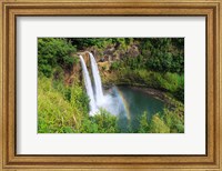 Rainbow In Wailua Falls, Kauai, Hawaii Fine Art Print