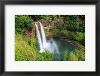 Rainbow In Wailua Falls, Kauai, Hawaii Framed Print