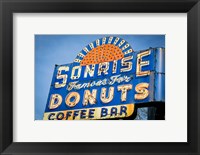 Vintage Neon Sign For Sunrise Donuts Fine Art Print