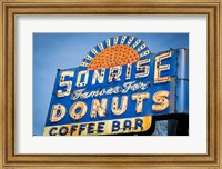 Vintage Neon Sign For Sunrise Donuts Fine Art Print