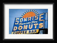 Vintage Neon Sign For Sunrise Donuts Fine Art Print