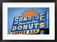 Vintage Neon Sign For Sunrise Donuts Fine Art Print