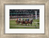 Horses Racing On Turf At Churchill Downs, Kentucky Fine Art Print