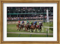 Horses Racing On Turf At Churchill Downs, Kentucky Fine Art Print