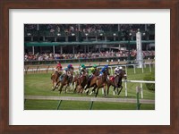 Horses Racing On Turf At Churchill Downs, Kentucky Fine Art Print