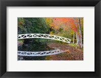 White Footbridge In Autumn, Somesville, Maine Fine Art Print