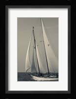 Schooner #22 Sailing, Massachusetts (BW) Fine Art Print