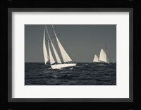 Schooner's Sailing In Cape Ann (BW) Fine Art Print