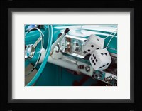 1950's Fuzzy Dice In A Teal Car Fine Art Print