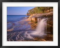 Waterfall Flows Across Sandstone Shore At Miners Beach Fine Art Print