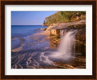 Waterfall Flows Across Sandstone Shore At Miners Beach Fine Art Print