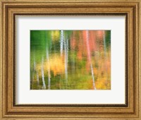 Panned Motion Blur Of An Autumn Woodland Reflection Fine Art Print