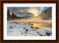 Winter Sunrise Over The Flathead River, Montana Fine Art Print