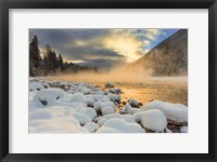 Winter Sunrise Over The Flathead River, Montana Fine Art Print