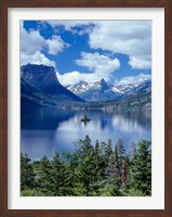 Cumulus Clouds Drift Over Saint Mary Lake And Wild Goose Island Fine Art Print