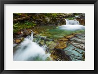 Cascade On Baring Creek, Glacier National Park, Montana Framed Print