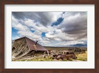 Collapsed Building And Rusted Vintage Car, Nevada Fine Art Print