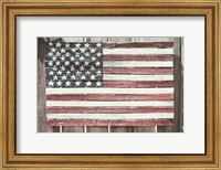 Worn Wooden American Flag, Fire Island, New York Fine Art Print