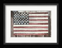 Worn Wooden American Flag, Fire Island, New York Fine Art Print