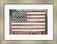 Worn Wooden American Flag, Fire Island, New York Fine Art Print