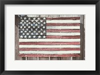 Worn Wooden American Flag, Fire Island, New York Fine Art Print