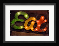 Colorful 'Eat' Antique Sign, New York City, New York Fine Art Print
