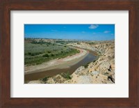 Brown River Bend In The Roosevelt National Park, North Dakota Fine Art Print