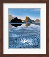 Morning Light On Rocks At Meyers Beach, Oregon Fine Art Print