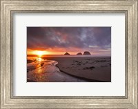 Sunset On Three Arch Rocks, Oregon Fine Art Print